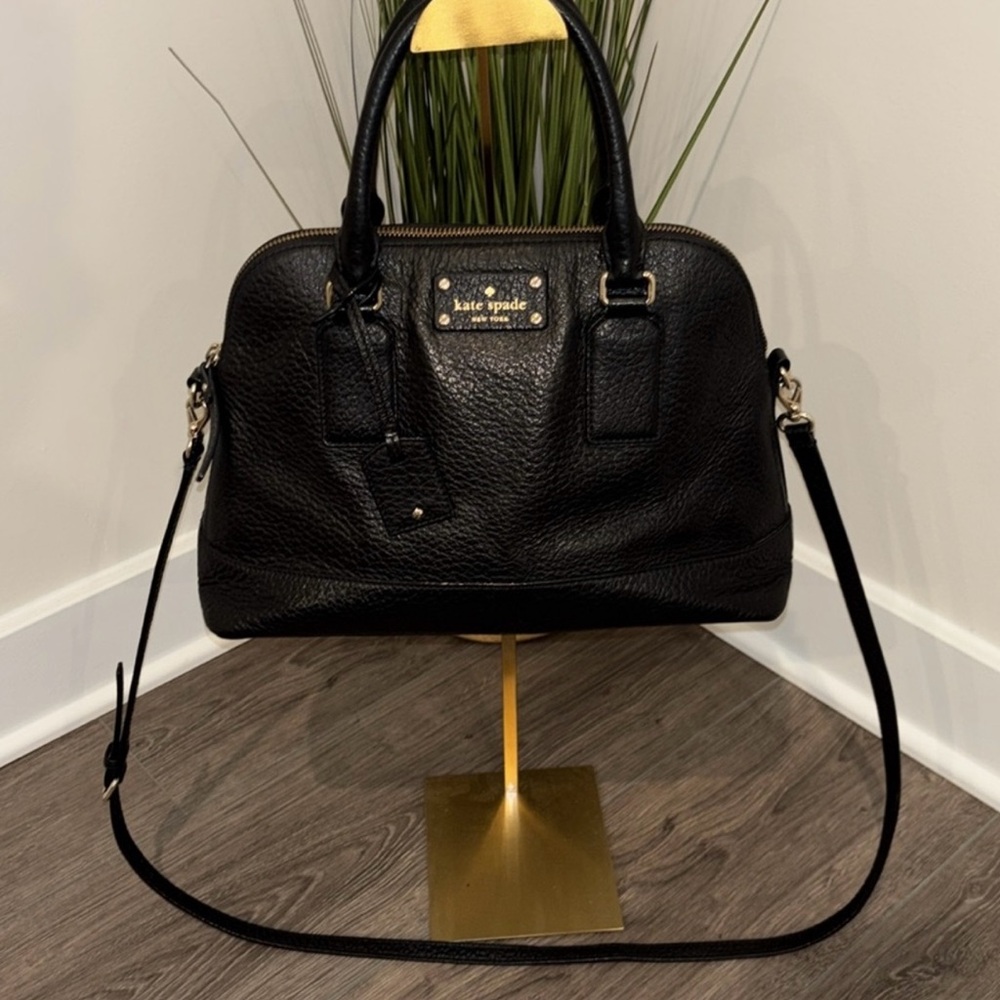 EUC Kate Spade New York Bay Street Small Rachelle Purse, Black Leather
